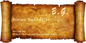Boros Gellén névjegykártya